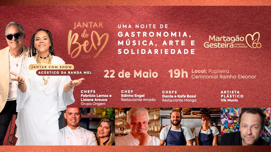 Ingressos do Jantar do Bem do Martagão podem ser adquiridos no portal Sympla